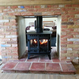 Double-sided Hunter Herald and Brick Fireplace