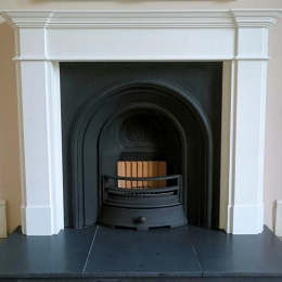 Sovereign Stone Roseland Mantel with honed granite hearth and Capital Fireplaces Wandsworth Fire Insert